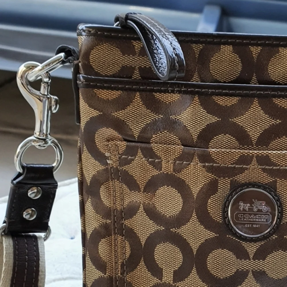 Coach Brown and Tan Crossbody Bag